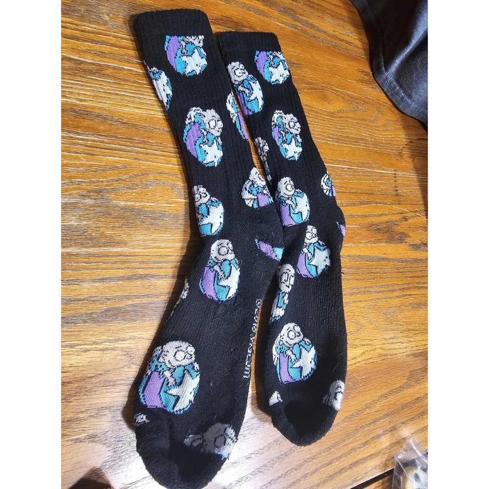 Rugrats Tommy Crew Socks Black Teal Purple Adult Swim 2018 Viacom